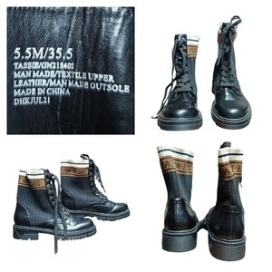 BCBGeneration Black Lace-Up Boots